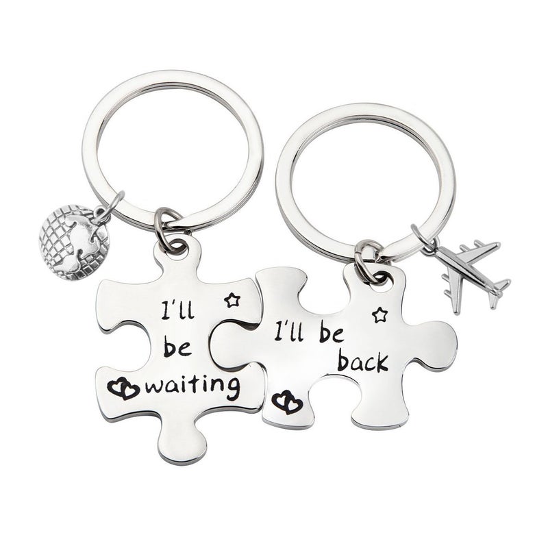 Lywjyb Birdgot Puzzle Keychain Couples Set Long Distance Relationships Gifts For Couples Love Friendship Gift (Silver) - Image 1